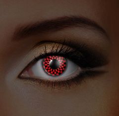 UV Rote Und Schwarze Damespiel Kontaktlinsen (90 Tage)